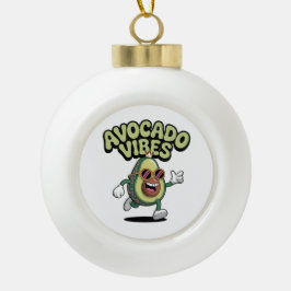 Grappige Zonnebril Avocado Keramische Bal Ornament