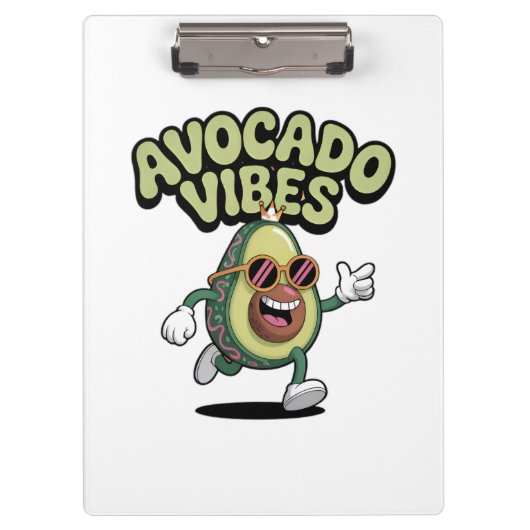 Grappige Zonnebril Avocado Klembord (Voorkant)