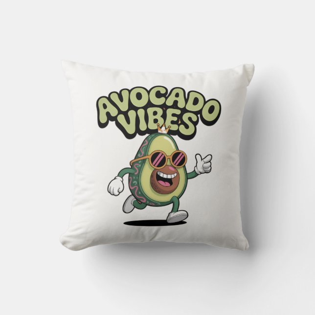 Grappige Zonnebril Avocado Kussen (Voorkant)