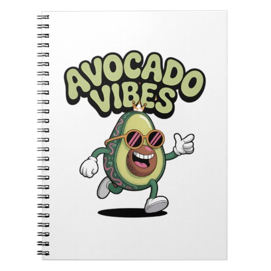 Grappige Zonnebril Avocado Notitieboek (Voorkant)