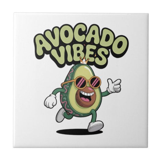 Grappige Zonnebril Avocado Tegeltje (Voorkant)