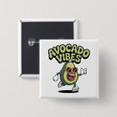 Grappige Zonnebril Avocado Vierkante Button 5,1 Cm (Voorkant /achterkant)