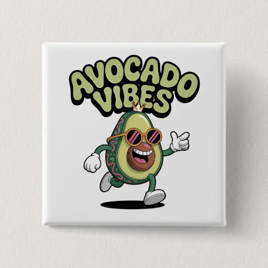 Grappige Zonnebril Avocado Vierkante Button 5,1 Cm (Voorkant)