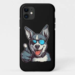 Grappige zonnebril hond met duimen omhoog Case-Mate iPhone case