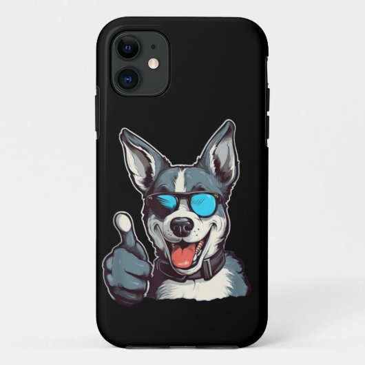 Grappige zonnebril hond met duimen omhoog Case-Mate iPhone case (Achterkant)