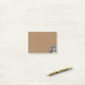 Grappige zonnebril hond met duimen omhoog post-it® notes (Op bureau)