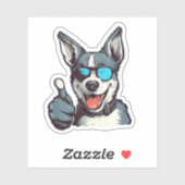 Grappige zonnebril hond met duimen omhoog sticker (Vel)