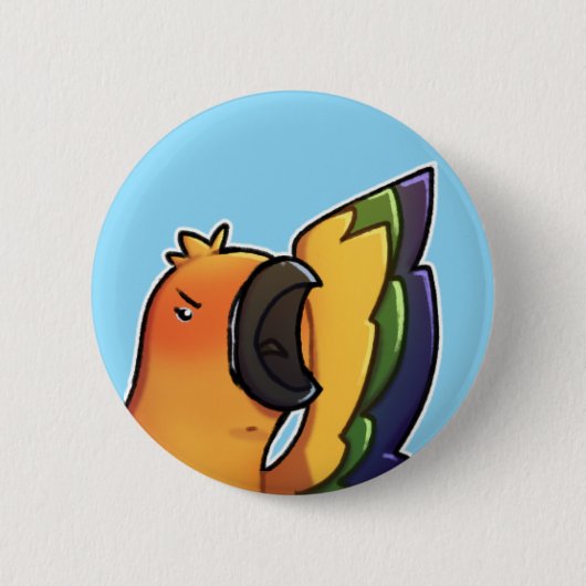 Grappige Zonnekonkoer Vogel Knop Ronde Button 5,7 Cm (Voorkant)