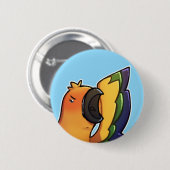 Grappige Zonnekonkoer Vogel Knop Ronde Button 5,7 Cm (Voorkant /achterkant)