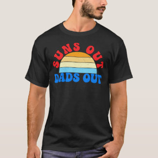 Grappige 'Zonnen Uit, Dads Uit' Retro Zonsondergan T-shirt