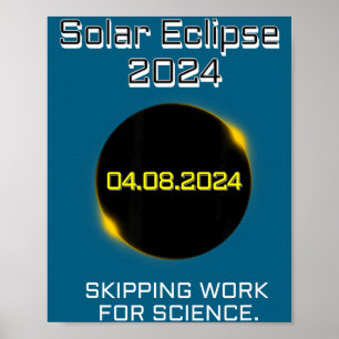 Grappige Zonsverduistering Slaap Werk Wetenschap Poster