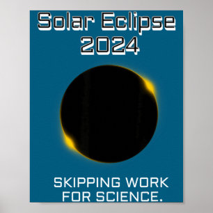 Grappige Zonsverduistering Slaap Werk Wetenschap Poster