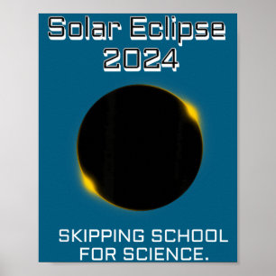 Grappige Zonsverduistering Spijbelen School Wetens Poster