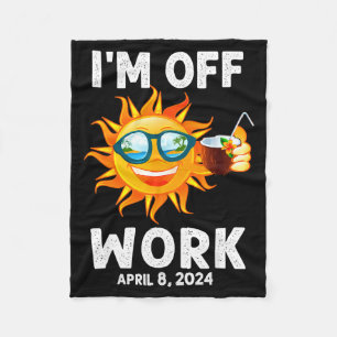 Grappige Zonsverduistering Zon Vrij Van Werk Fleece Deken