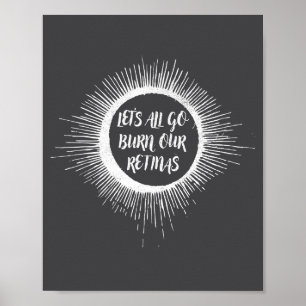 Grappige Zonsverduistering Zonne Totale Laten We Poster