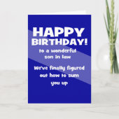 Grappige zoon in de wet gelukkige verjaardag bedankkaart (Voorkant)