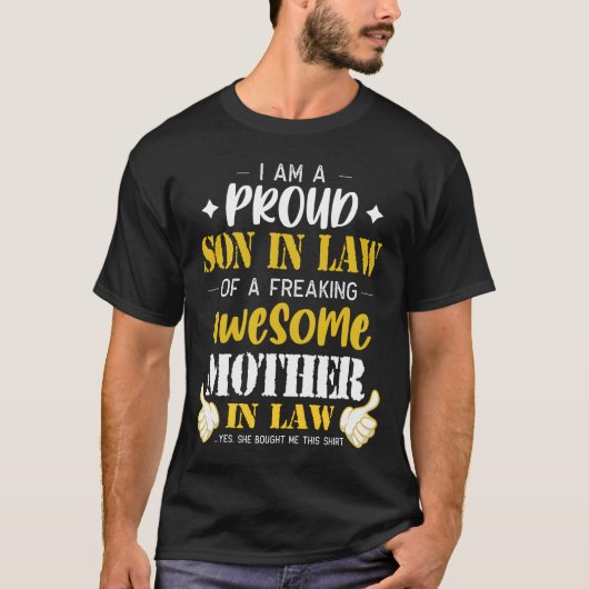 Grappige zoon in de wet geschenk t-shirt (Voorkant)