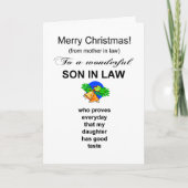 Grappige zoon in de wet Kerstmis Kaart (Voorkant)