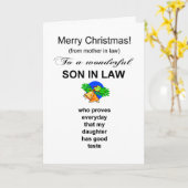 Grappige zoon in de wet Kerstmis Kaart (Gele Bloem)