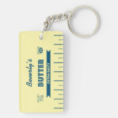 Grappige Zoute Aangepaste Boter Stok Acryl Sleutelhanger (achterkant)