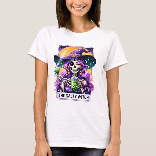Grappige zoute heks tarot t-shirt (Voorkant)