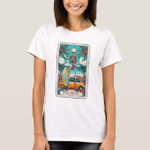 Grappige zoute skelet tarot t-shirt (Voorkant)