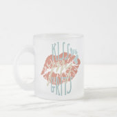 Grappige Zuid-Gezegden Kiss My Grits Typography Matglas Koffiemok (Links)