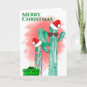 Grappige zuidwestelijke cactus zonnebril op maat feestdagen kaart (Voorkant)