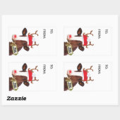 Grappige Zuivel Koe in Xmas Kostuum Gift Label (Vel)