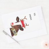 Grappige Zuivel Koe in Xmas Kostuum Gift Label (Envelop)