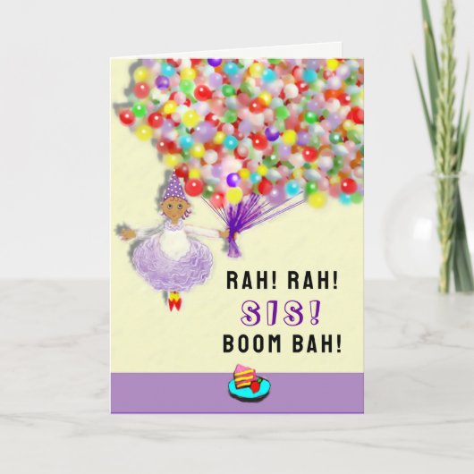 Grappige zus verjaardag kaart (Voorkant)