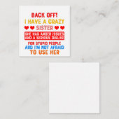 Grappige Zus Zeggen Notitiekaartje (Voorkant / Achterkant)