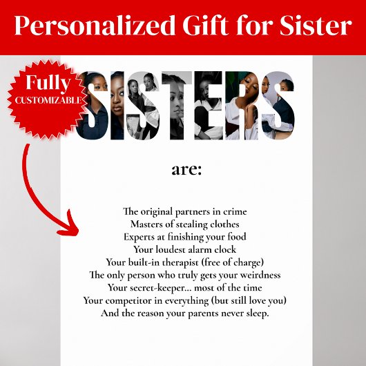 Grappige ZUSJES Poster – Grappig Cadeau voor Zus