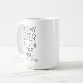Grappige Zuster Mok, Zuster Cadeaus, Grappig Zuste Koffiemok (Voorkant links)