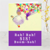 grappige zuster-verjaardagskaart kaart (Gele Bloem)