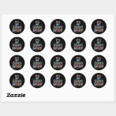 Grappige Zusters Verjaardag Schets Potlood Kunsten Ronde Sticker (Vel)
