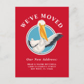 Grappige zwaaiende pelikaan bewegende aankondiging briefkaart (Voorkant)