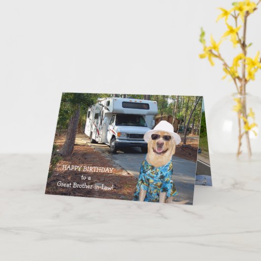 Grappige zwager verjaardag kaart (Gele Bloem)