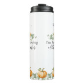 Grappige zwangerschap Toekomst Moeder Pompoen Tumb Thermosbeker (Voorkant)