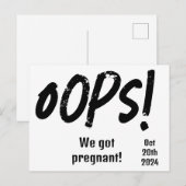 Grappige zwangerschapsaankondiging briefkaart (Voorkant / Achterkant)