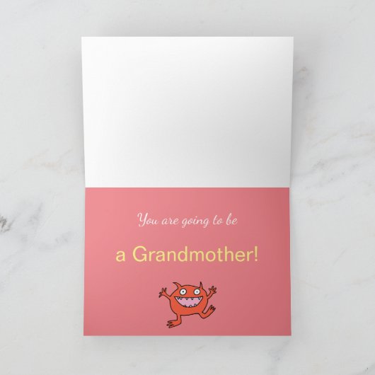 Grappige zwangerschapsaankondiging Grootmoeder Kaart (Binnen)