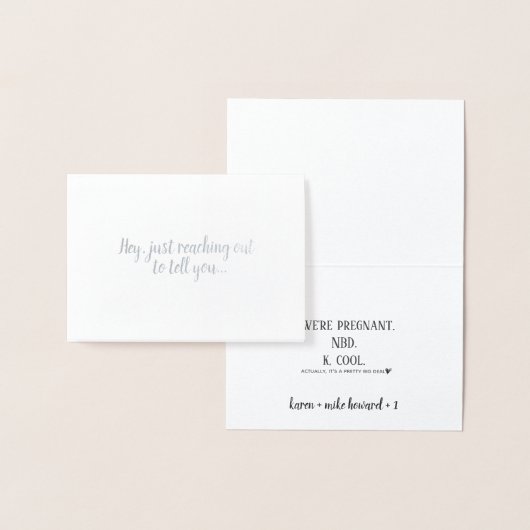 Grappige zwangerschapsaankondiging Mini Folie Kaar Kaarten (Display)