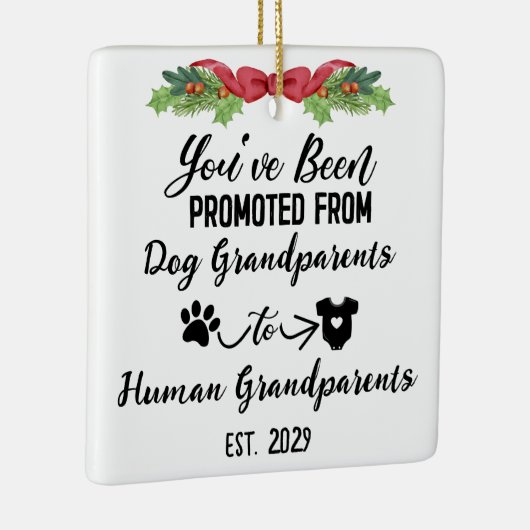 Grappige zwangerschapsaankondiging voor hond groot keramisch ornament (Rechts)