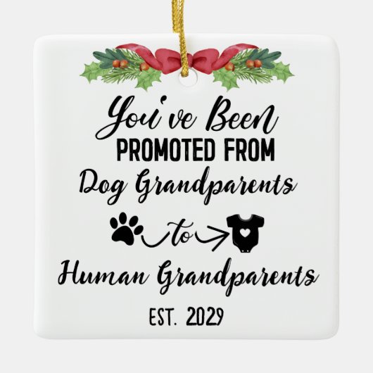 Grappige zwangerschapsaankondiging voor hond groot keramisch ornament (Voorkant)
