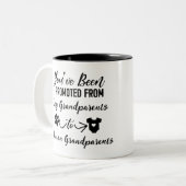 Grappige zwangerschapsaankondiging voor hond groot tweekleurige koffiemok (Voorkant links)