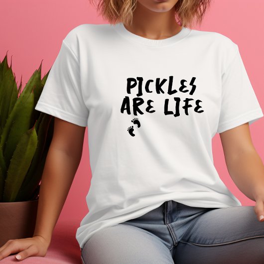 Grappige zwangerschapsvingerafdruk zwarte T-shirt