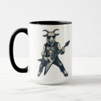 Grappige Zware Metalen Geit Vintage Rock Illustrat