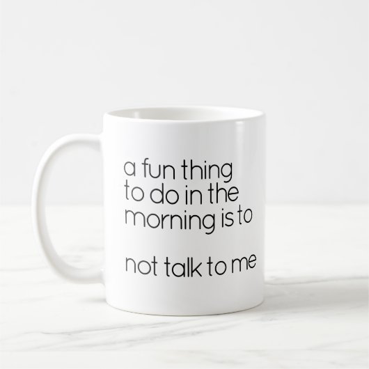 Grappige zwart-wit chagrijnige ochtend Wake Up Quo Koffiemok (Links)