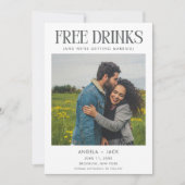 Grappige zwart wit foto bruiloft opslaan van de da save the date (Voorkant)