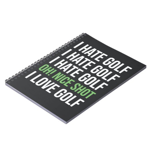 Grappige zwart-wit golf golfer Quote liefhebber Notitieboek (Linkerzijde)